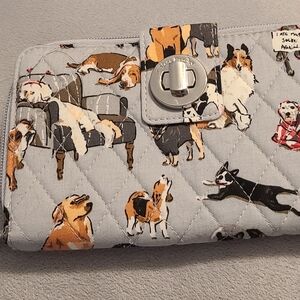 3/$14 Vera Bradley Dog Print Quilted Wallet